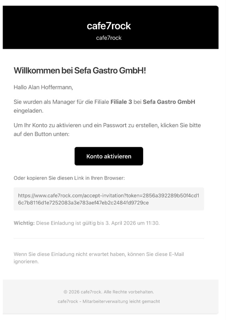 Admin-Web: Bestätigungs-E-Mail
