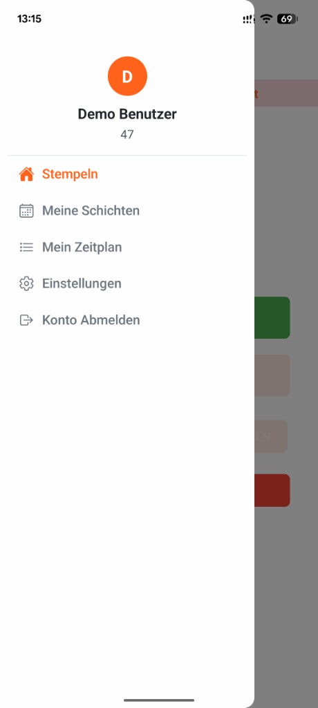Restaurant-App: Menü für eingeloggte Mitarbeiter